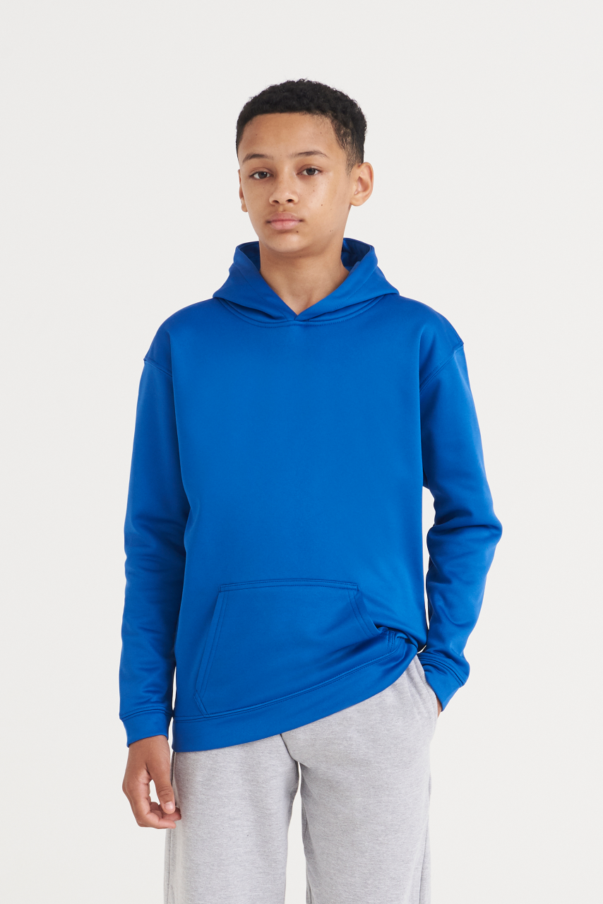 KIDS SPORTS POLYESTER HOODIE - Jet Black - Additional