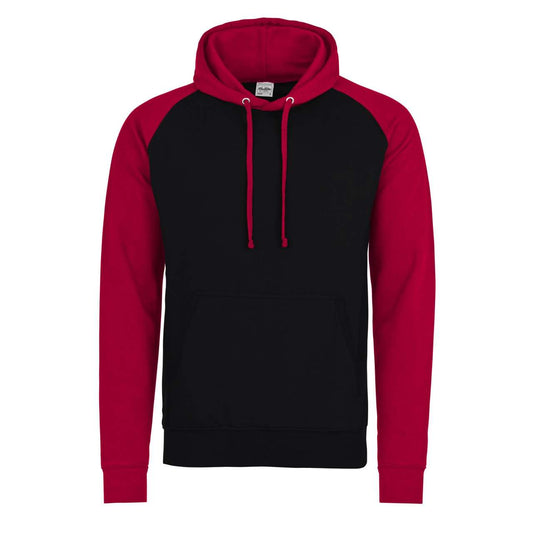 BASEBALL HOODIE - Jet Black/Fire Red - Main
