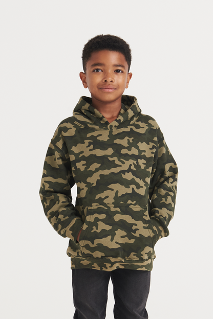 KIDS CAMO HOODIE - Black Camo - Model