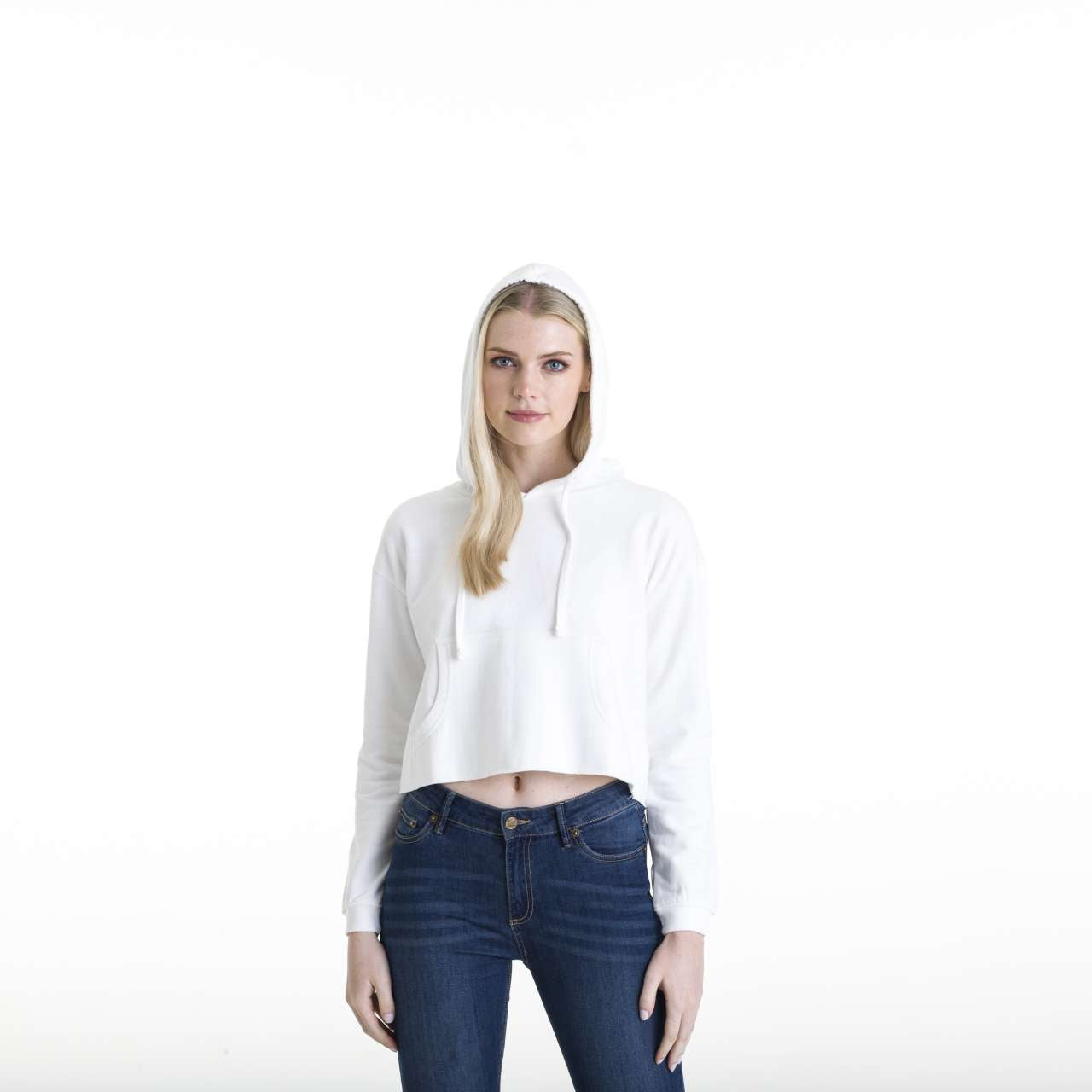 WOMEN'S CROPPED HOODIE - Arctic White - Additional