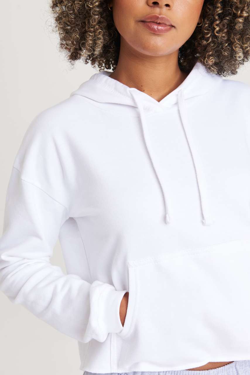 WOMEN'S CROPPED HOODIE - Arctic White - Additional