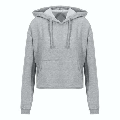 WOMEN'S CROPPED HOODIE - Heather Grey - Main