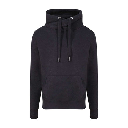 CROSS NECK HOODIE - Black Smoke - Main