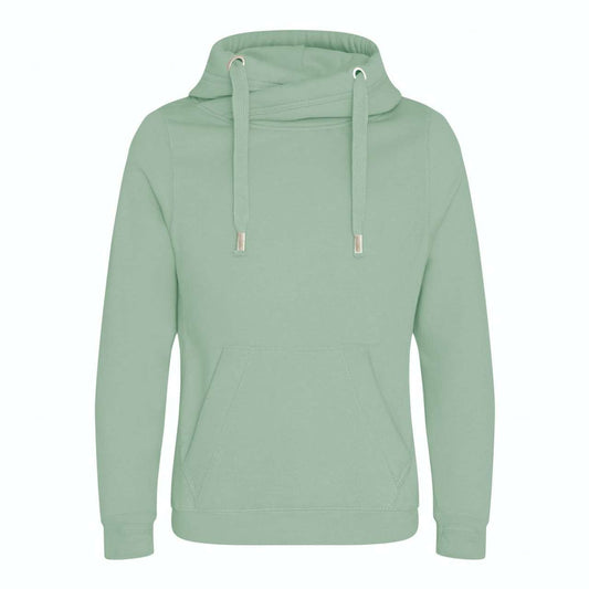 CROSS NECK HOODIE - Dusty Green - Main
