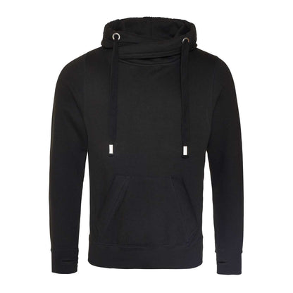 CROSS NECK HOODIE - Jet Black - Main