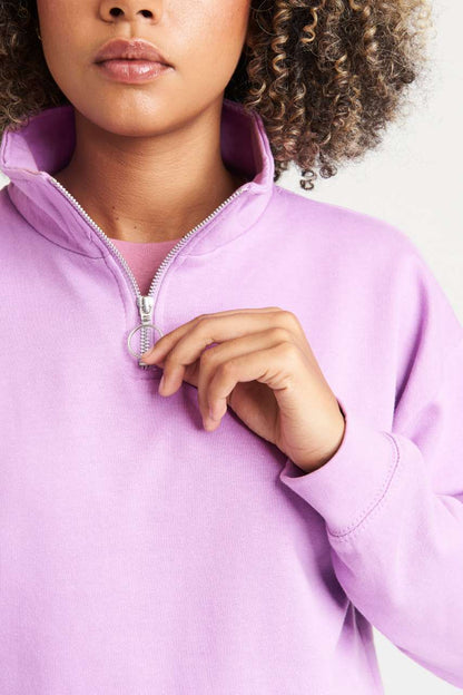 WOMEN'S CROPPED 1/4 ZIP SWEAT - Arctic White - Additional