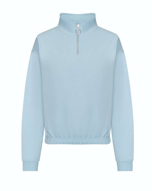 WOMEN'S CROPPED 1/4 ZIP SWEAT - Sky Blue - Main