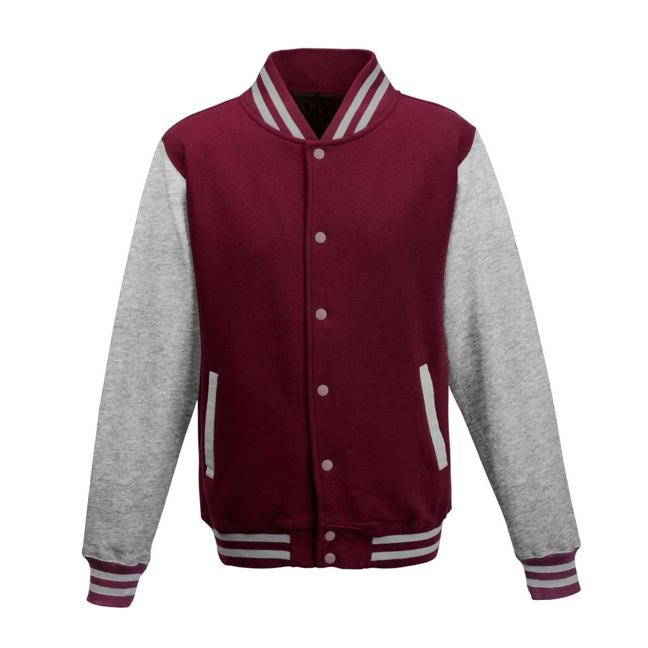 VARSITY JACKET - Burgundy/Heather Grey - Main