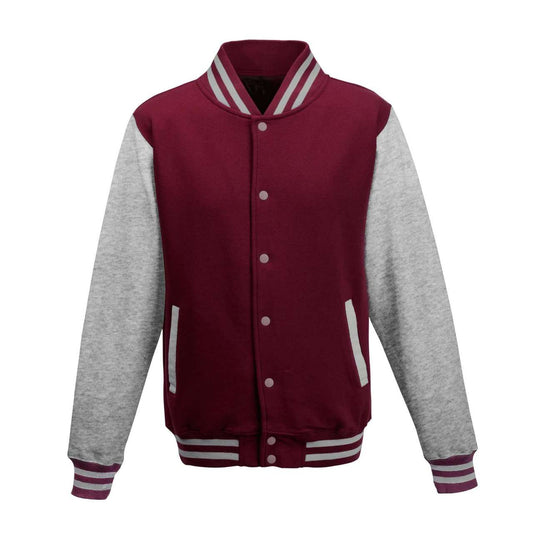 VARSITY JACKET - Burgundy/Heather Grey - Main