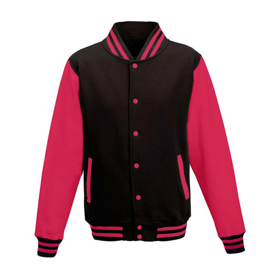 VARSITY JACKET - Jet Black/Hot Pink - Main