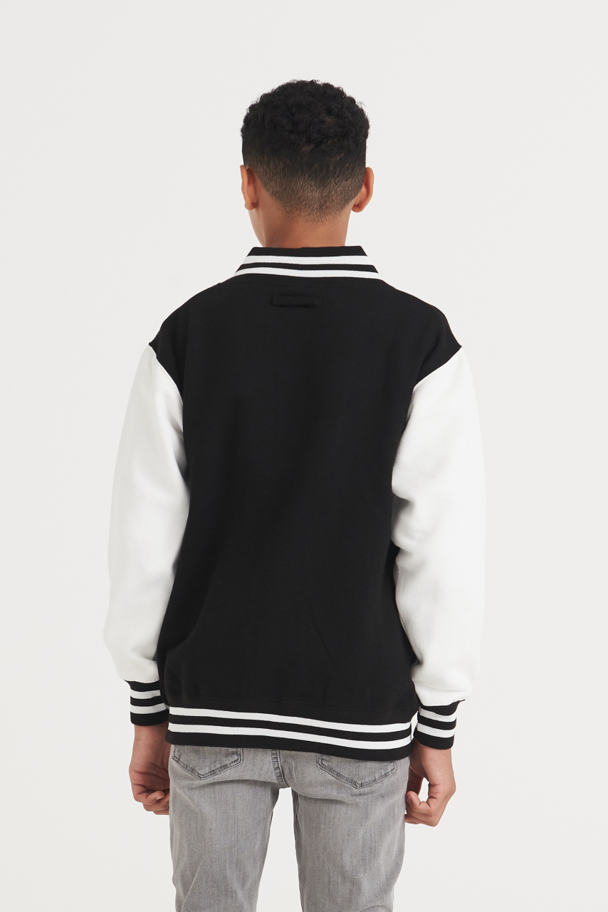 KIDS VARSITY JACKET - Hot Pink/White - Additional