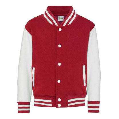 KIDS VARSITY JACKET - Fire Red/Arctic White - Main