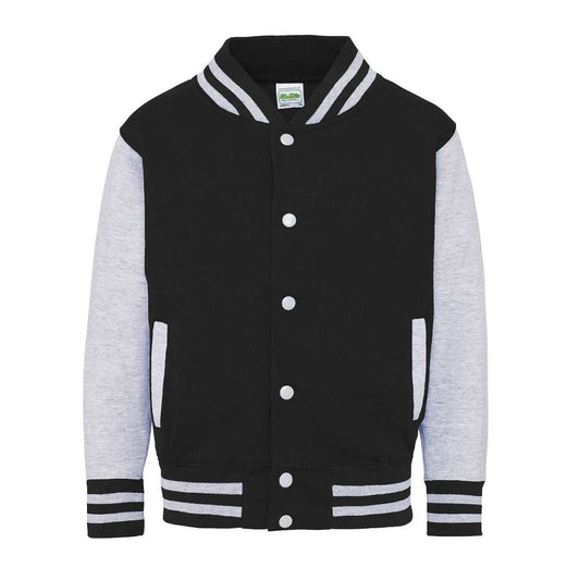 KIDS VARSITY JACKET - Jet Black/Heather Grey - Main