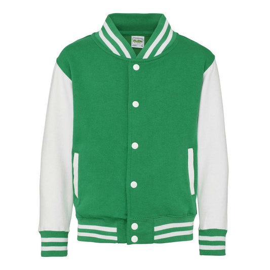 KIDS VARSITY JACKET - Kelly Green/Arctic White - Main