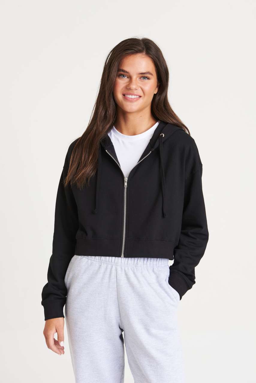 WOMEN'S FASHION CROPPED ZOODIE - Arctic White - Model
