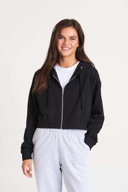 WOMEN'S FASHION CROPPED ZOODIE - Arctic White - Model