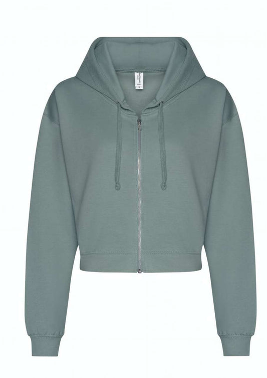 WOMEN'S FASHION CROPPED ZOODIE - Dusty Green - Main