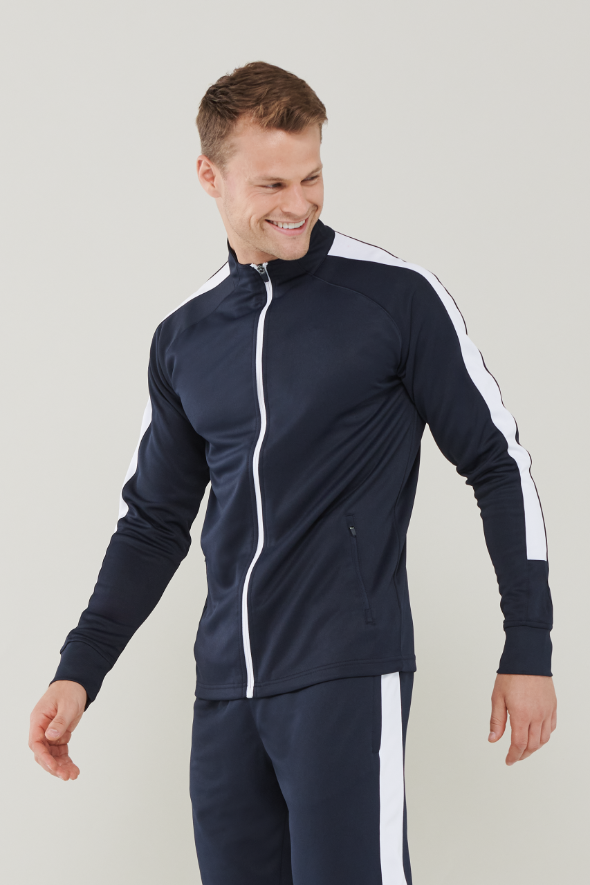 ADULT'S KNITTED TRACKSUIT TOP - Navy/White - Additional