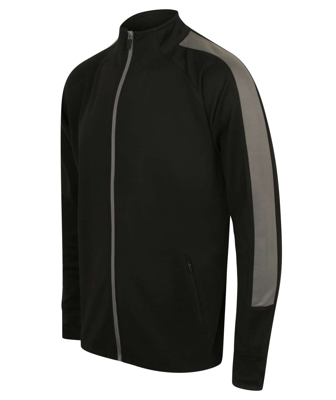 ADULT'S KNITTED TRACKSUIT TOP - Black/Gunmetal Grey - Additional