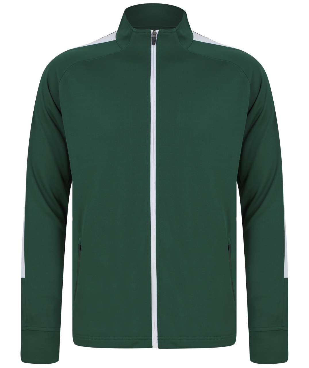 ADULT'S KNITTED TRACKSUIT TOP - Bottle/White - Main