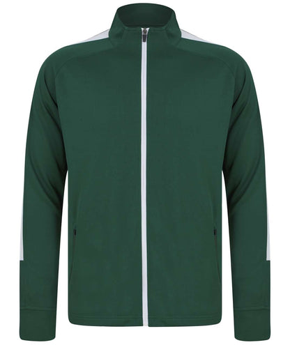 ADULT'S KNITTED TRACKSUIT TOP - Bottle/White - Main