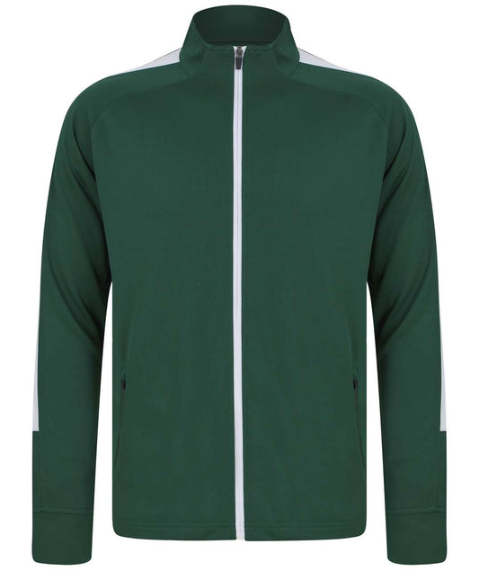 ADULT'S KNITTED TRACKSUIT TOP - Bottle/White - Main
