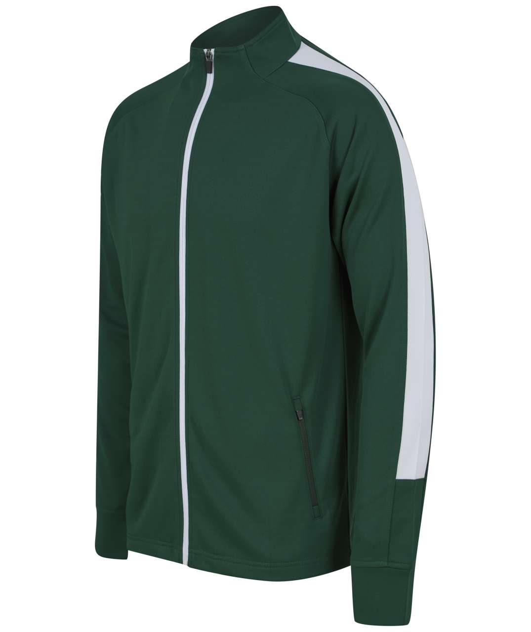 ADULT'S KNITTED TRACKSUIT TOP - Bottle/White - Additional