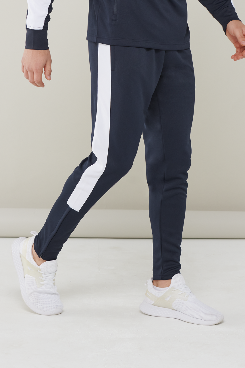 ADULT'S KNITTED TRACKSUIT PANTS - Bottle/White - Model