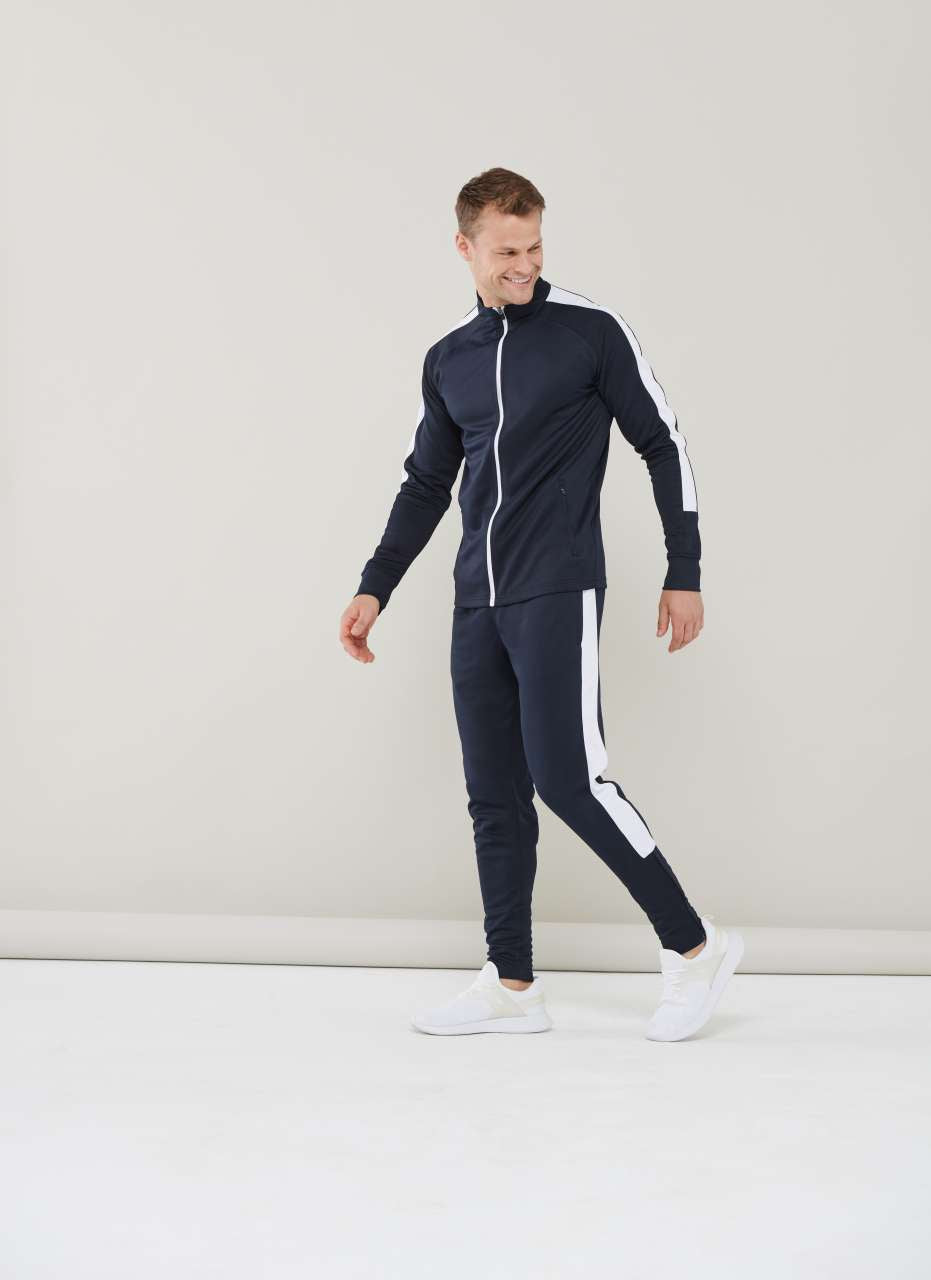 ADULT'S KNITTED TRACKSUIT PANTS - Bottle/White - Additional