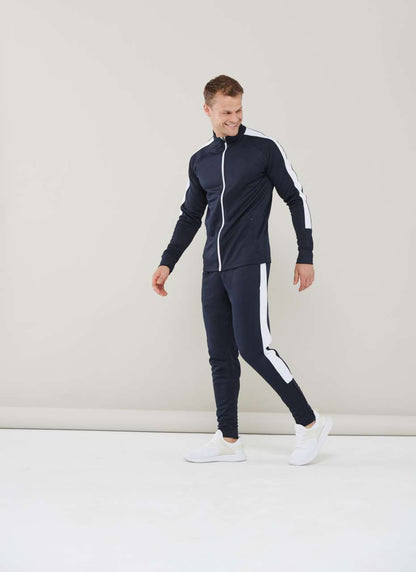 ADULT'S KNITTED TRACKSUIT PANTS - Bottle/White - Additional