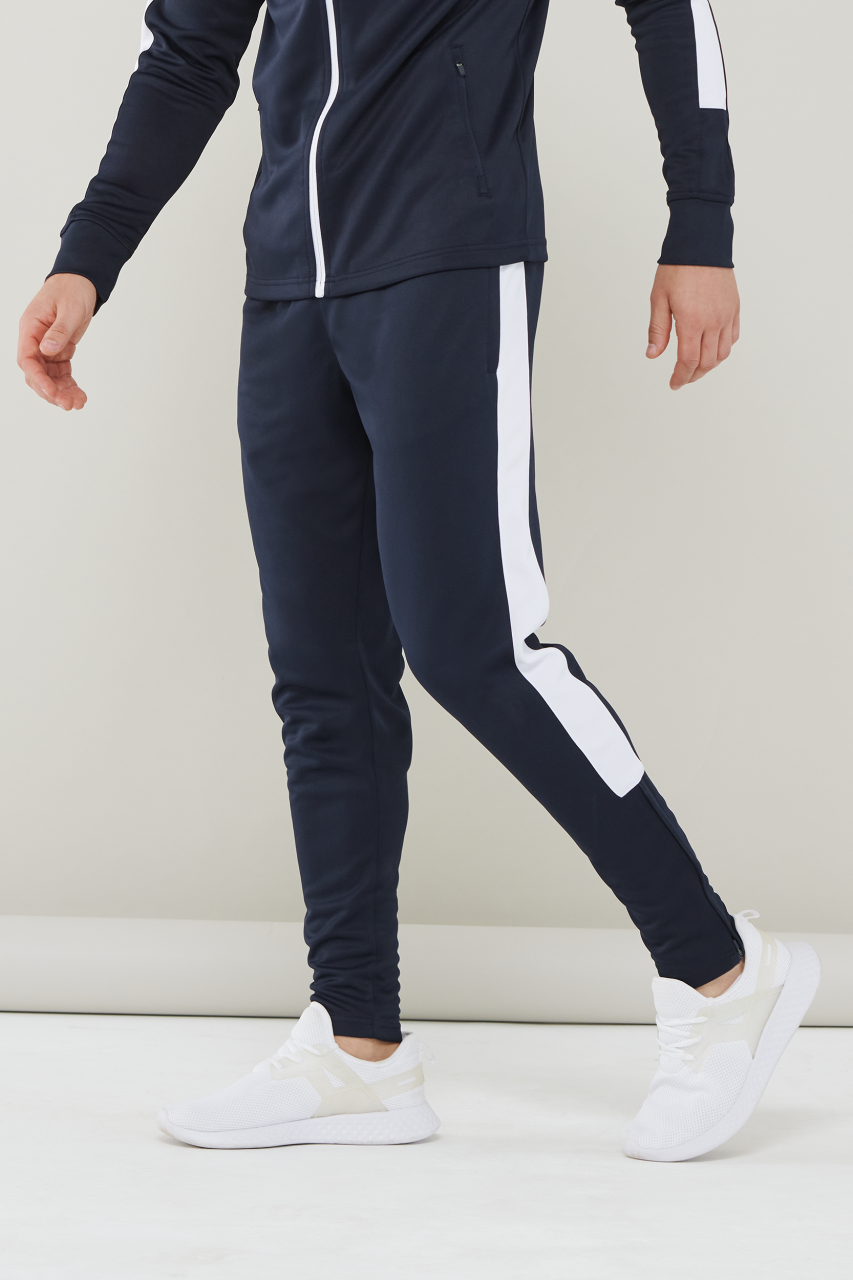 ADULT'S KNITTED TRACKSUIT PANTS - Bottle/White - Additional