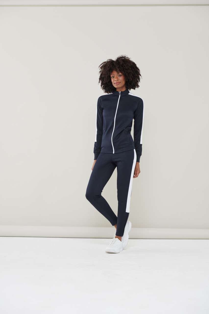 ADULT'S KNITTED TRACKSUIT PANTS - Bottle/White - Additional