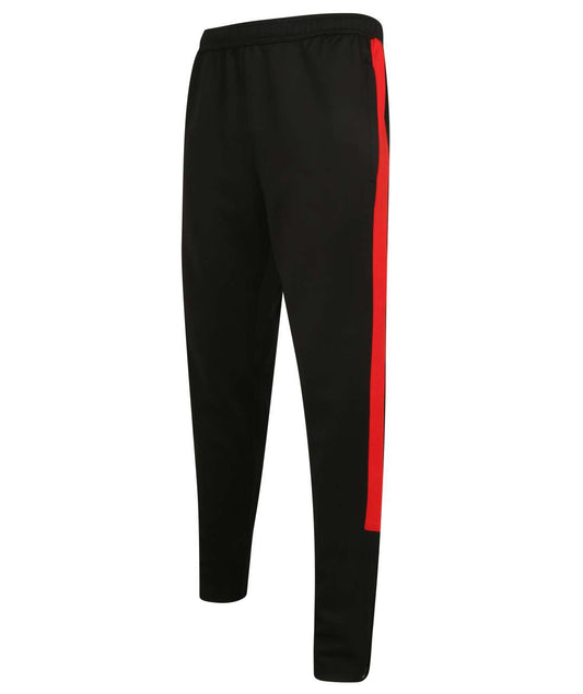 ADULT'S KNITTED TRACKSUIT PANTS - Black/Red - Main