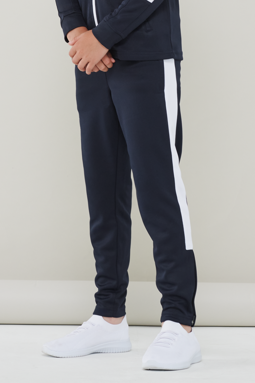 KID'S KNITTED TRACKSUIT PANTS - Black/White - Additional