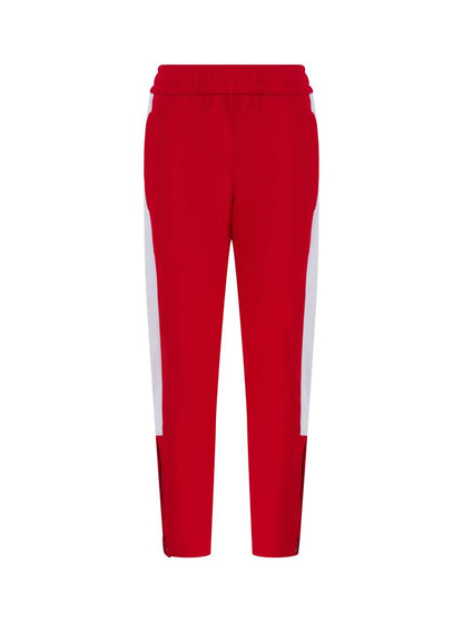 KID'S KNITTED TRACKSUIT PANTS - Red/White - Additional
