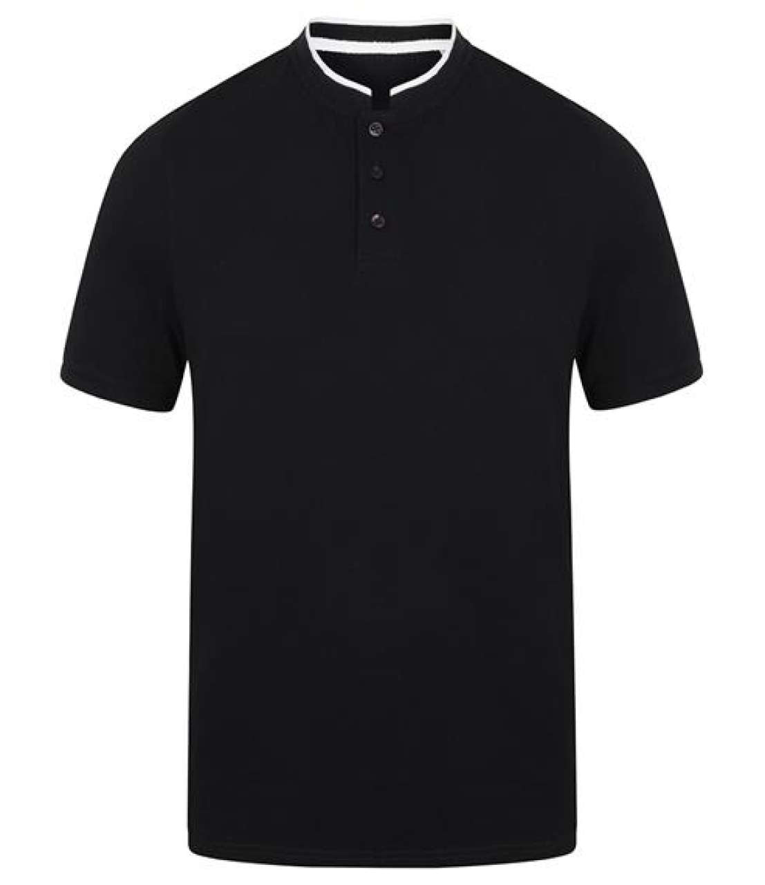 STAND COLLAR STRETCH POLO SHIRT - Navy/White - Main