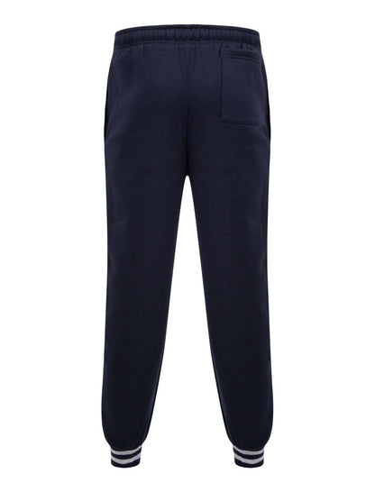 JOGGERS WITH STRIPED CUFFS - Navy/Heather Grey - Additional