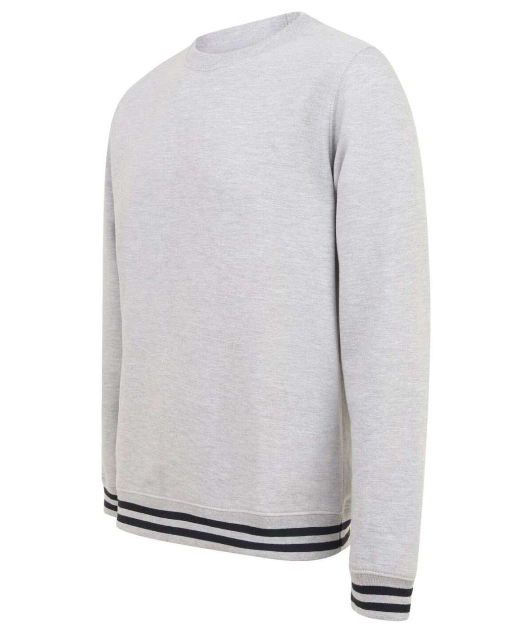 SWEAT WITH STRIPE CUFFS - Black/Heather Grey - Additional