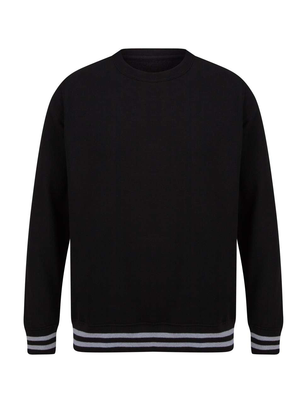 SWEAT WITH STRIPE CUFFS - Black/Heather Grey - Additional
