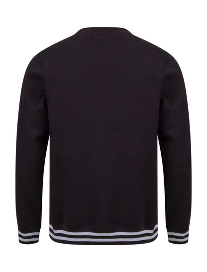 SWEAT WITH STRIPE CUFFS - Black/Heather Grey - Main