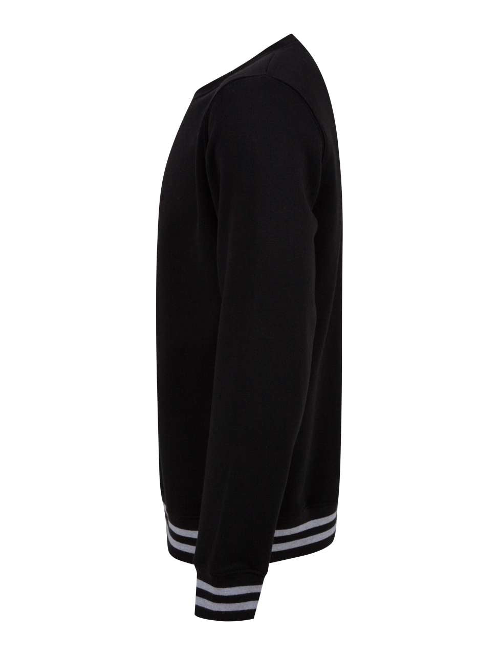 SWEAT WITH STRIPE CUFFS - Black/Heather Grey - Additional