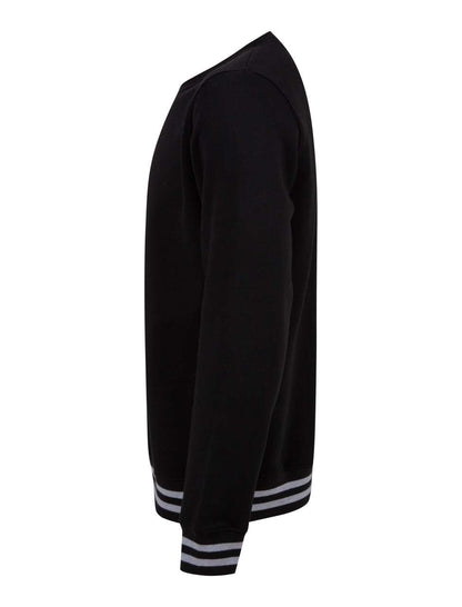 SWEAT WITH STRIPE CUFFS - Black/Heather Grey - Additional