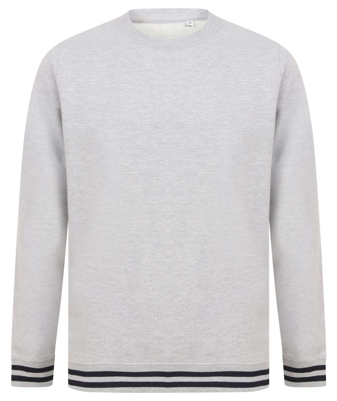 SWEAT WITH STRIPE CUFFS - Heather Grey/Navy - Additional