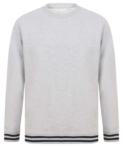 SWEAT WITH STRIPE CUFFS - Heather Grey/Navy - Additional
