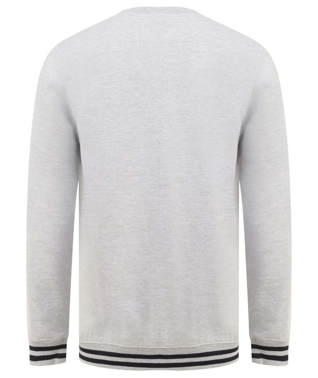 SWEAT WITH STRIPE CUFFS - Heather Grey/Navy - Main