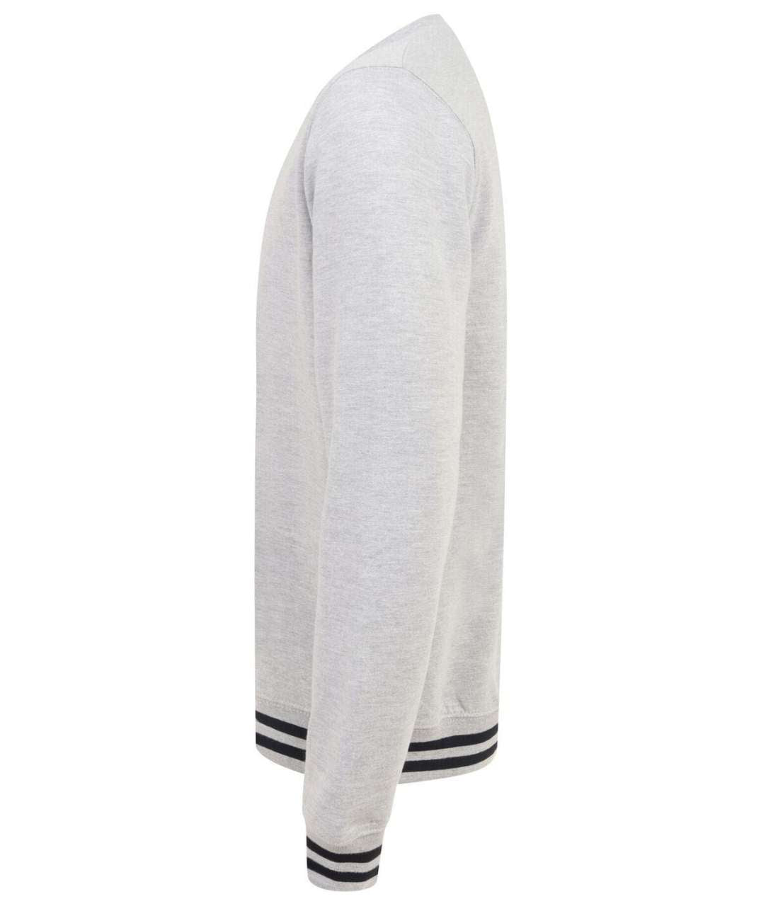 SWEAT WITH STRIPE CUFFS - Heather Grey/Navy - Additional