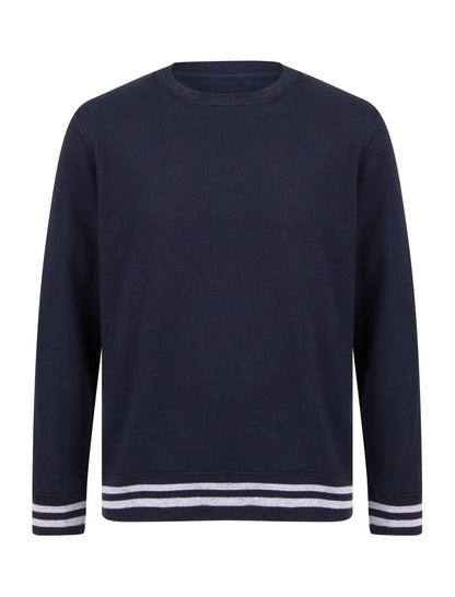 SWEAT WITH STRIPE CUFFS - Navy/Heather Grey - Additional