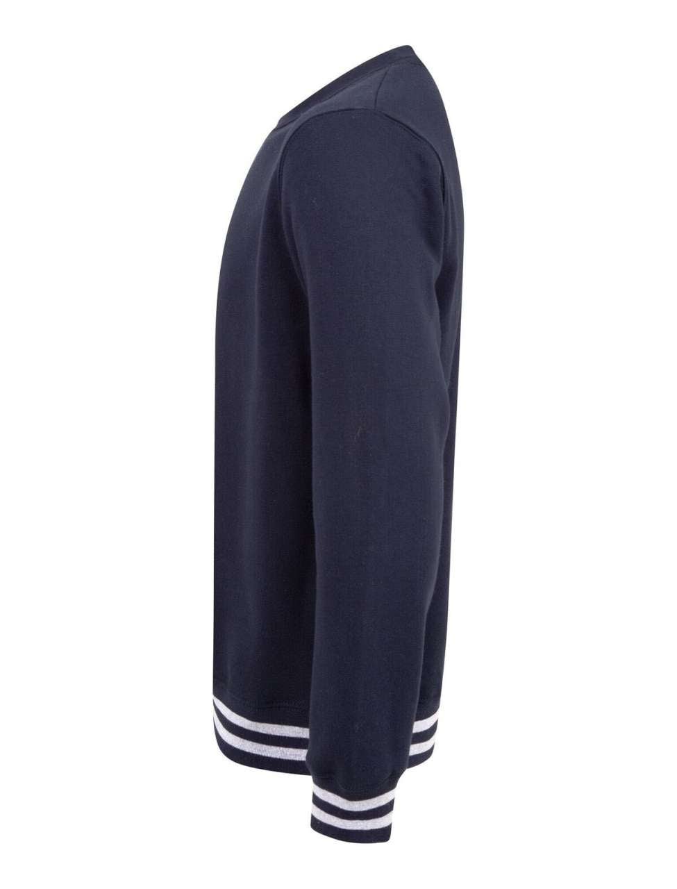 SWEAT WITH STRIPE CUFFS - Navy/Heather Grey - Additional