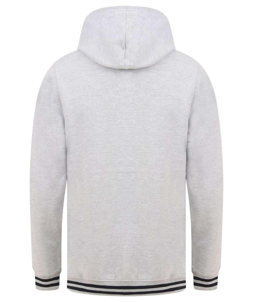 HOODIE WITH STRIPED CUFFS - Heather Grey/Navy - Additional
