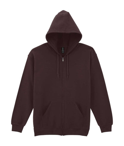 HEAVY BLEND™ ADULT FULL ZIP HOODED SWEATSHIRT - Dark Chocolate - Main